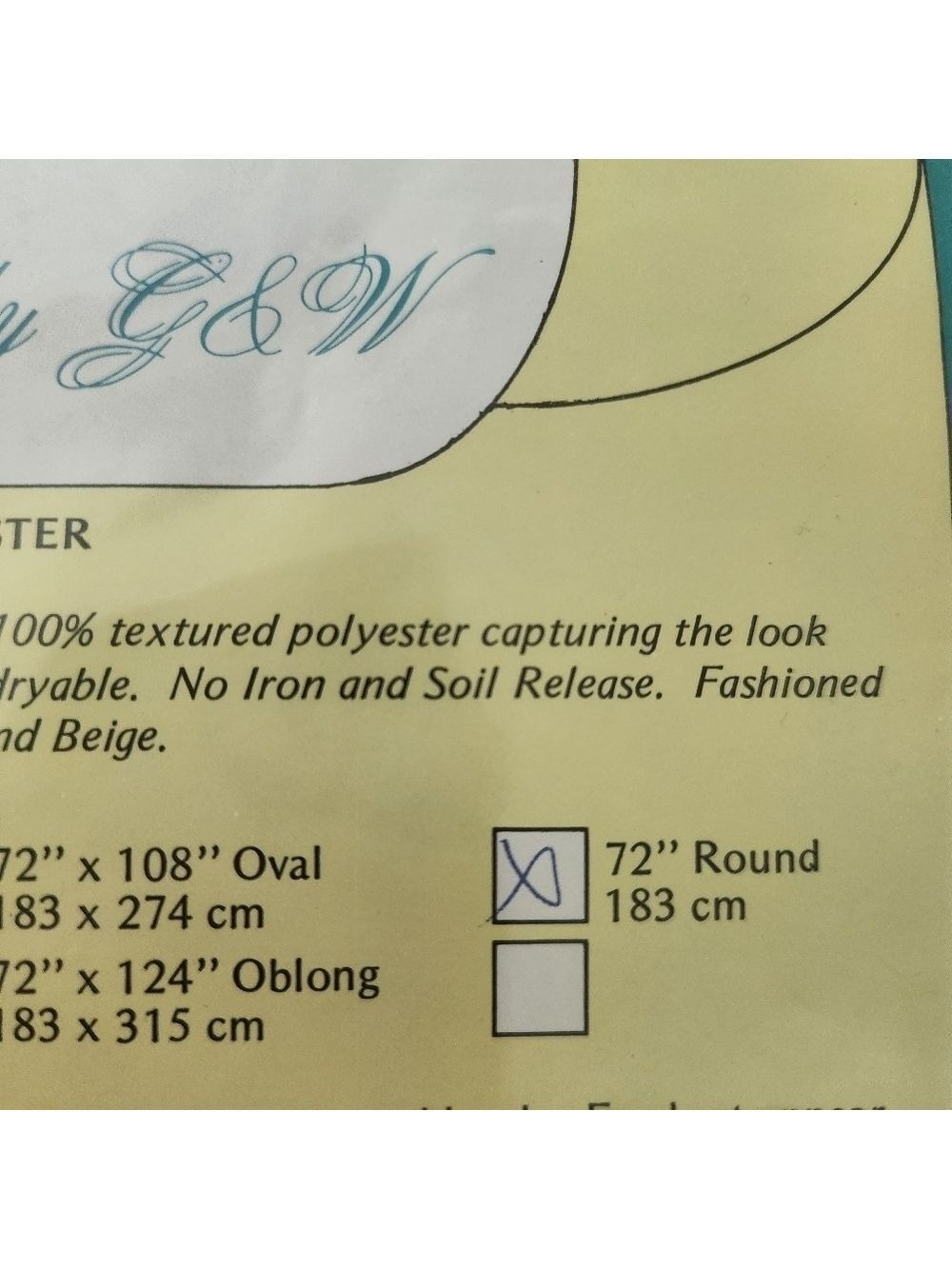 New in Package Vintage Devonshire Lace Cream tablecloth measuring (Round) 70" - Picture 4 of 5